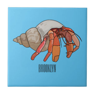 Hermit Crab Cartoon Illustration Fliese