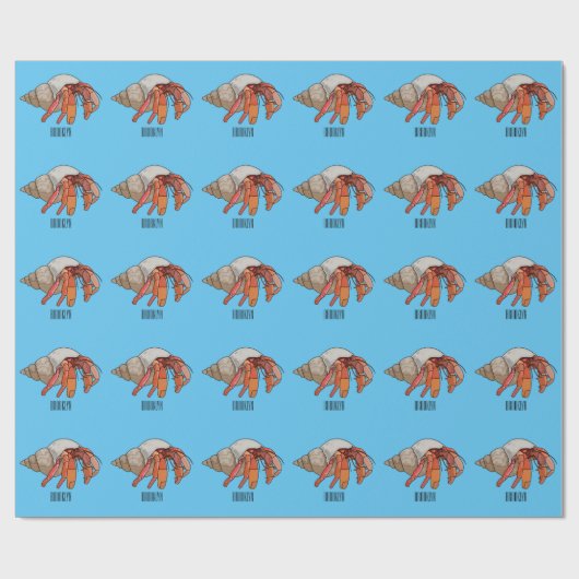 Hermit Crab Cartoon Illustration Geschenkpapier (Flach)