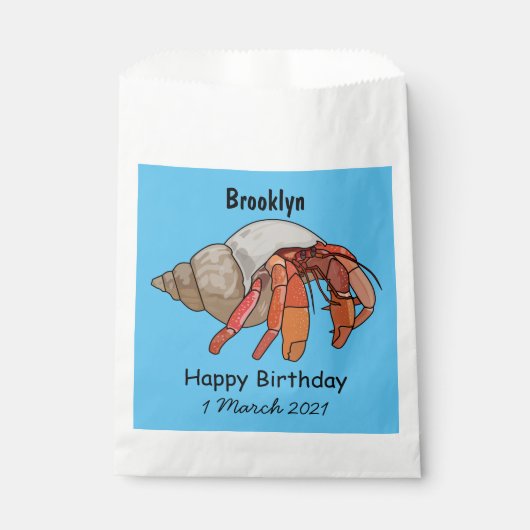 Hermit Crab Cartoon Illustration Geschenktütchen (Vorderseite)