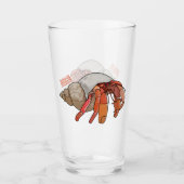Hermit Crab Cartoon Illustration Glas (Vorderseite)