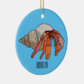 Hermit Crab Cartoon Illustration Keramik Ornament (Rechts)