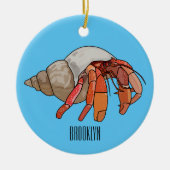 Hermit Crab Cartoon Illustration Keramik Ornament (Vorne)