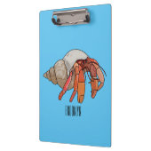 Hermit Crab Cartoon Illustration Klemmbrett (Links)