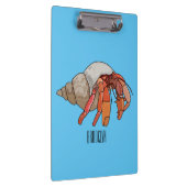 Hermit Crab Cartoon Illustration Klemmbrett (Rechts)