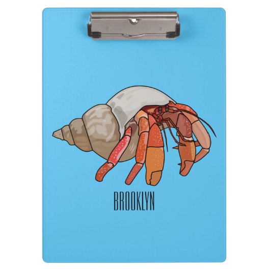 Hermit Crab Cartoon Illustration Klemmbrett (Vorderseite)