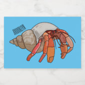 Hermit Crab Cartoon Illustration Lebensmitteletikett (Einzelnes Label)