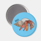 Hermit Crab Cartoon Illustration Magnet (Vorderseite/Rückseite)