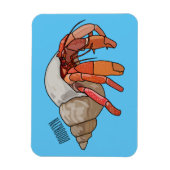 Hermit Crab Cartoon Illustration Magnet (Vertikal)