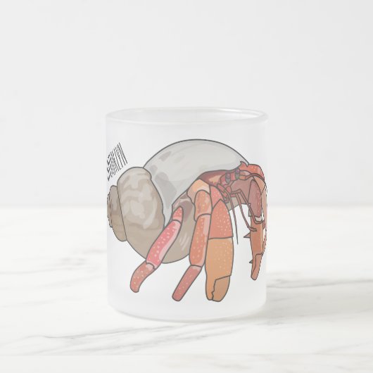 Hermit Crab Cartoon Illustration Mattglastasse (Mittel)