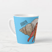 Hermit Crab Cartoon Illustration Milchtasse (Linke Ecke)