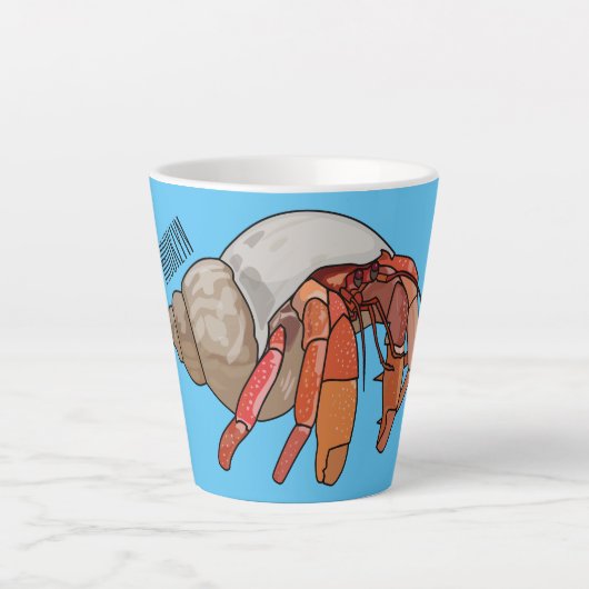 Hermit Crab Cartoon Illustration Milchtasse (Vorderseite)