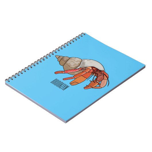 Hermit Crab Cartoon Illustration Notizblock (Linke Seite)