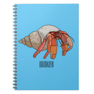 Hermit Crab Cartoon Illustration Notizblock