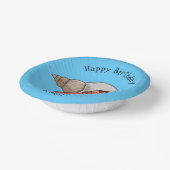 Hermit Crab Cartoon Illustration Pappteller (Gewinkelt)