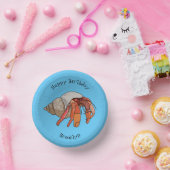 Hermit Crab Cartoon Illustration Pappteller (Party)