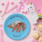 Hermit Crab Cartoon Illustration Pappteller (Party)