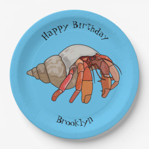 Hermit Crab Cartoon Illustration Pappteller