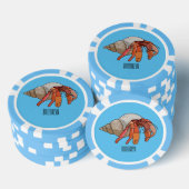 Hermit Crab Cartoon Illustration Pokerchips (Stapel)