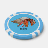 Hermit Crab Cartoon Illustration Pokerchips (Einzeln)