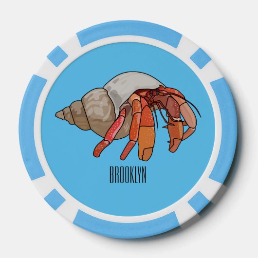 Hermit Crab Cartoon Illustration Pokerchips (Rückseite)