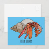 Hermit Crab Cartoon Illustration Postkarte (Vorne/Hinten)