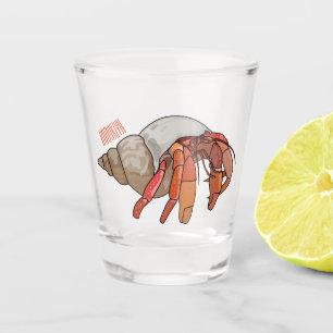 Hermit Crab Cartoon Illustration Schnapsglas