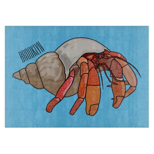 Hermit Crab Cartoon Illustration Schneidebrett (Vorderseite)