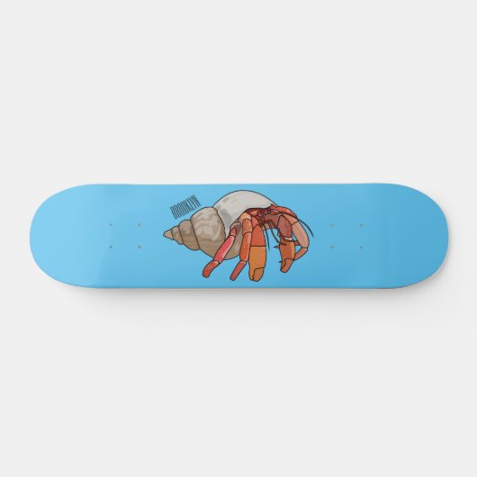 Hermit Crab Cartoon Illustration Skateboard (Horizontal)