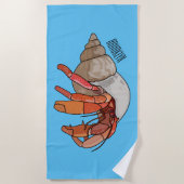 Hermit Crab Cartoon Illustration Strandtuch (Vorderseite)