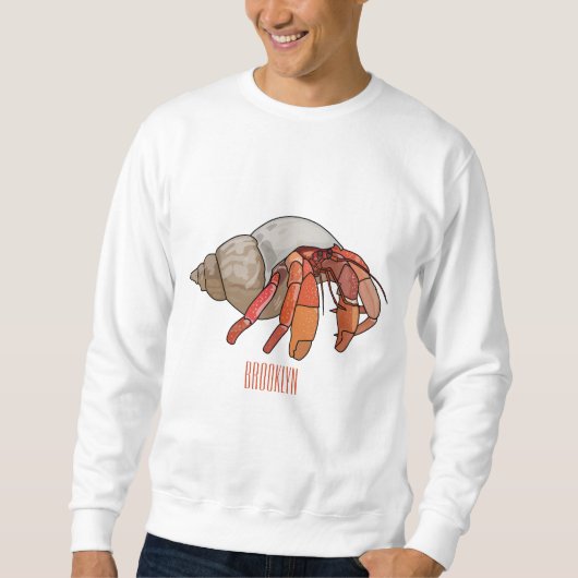 Hermit Crab Cartoon Illustration Sweatshirt (Vorderseite)