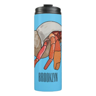 Hermit Crab Cartoon Illustration Thermosbecher