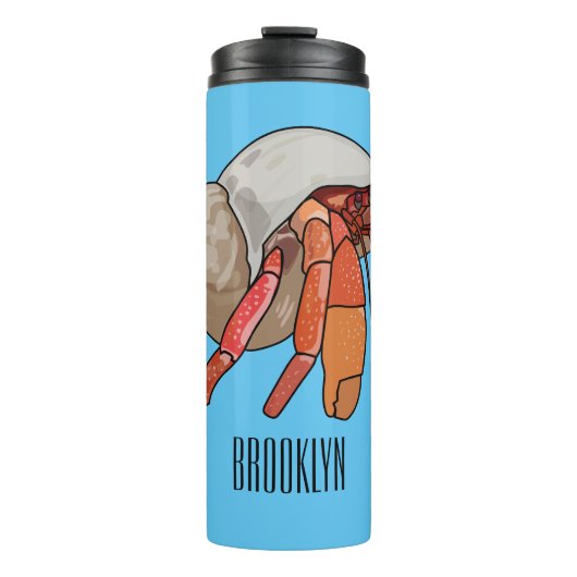 Hermit Crab Cartoon Illustration Thermosbecher (Vorderseite)