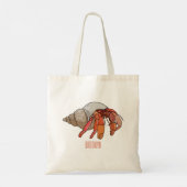 Hermit Crab Cartoon Illustration Tragetasche (Rückseite)