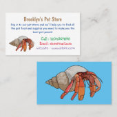 Hermit Crab Cartoon Illustration Visitenkarte (Vorne/Hinten)