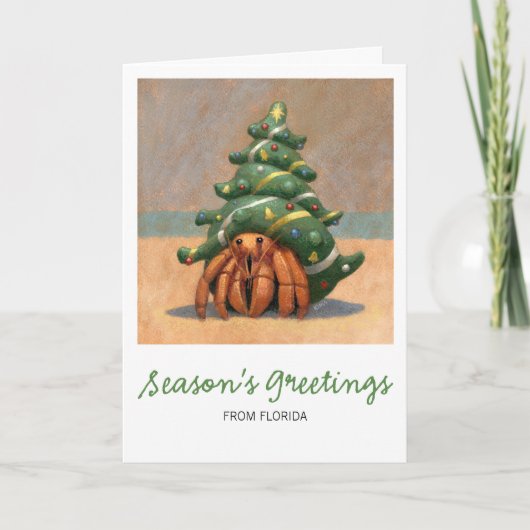 Hermit Crab Christmas Card Feiertagskarte (Vorderseite)