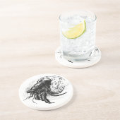 Hermit Crab in Black Getränkeuntersetzer (Seite)