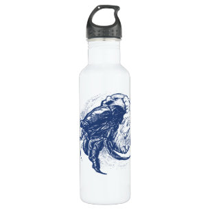 Hermit Crab in Dark Blue Edelstahlflasche