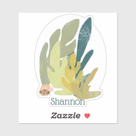 Hermit Crab mit Namen Aufkleber (Blatt)