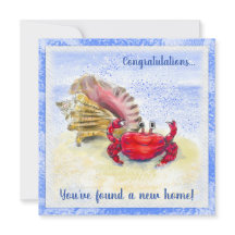 Hermit Crab & Muschel Neue Zuhause Card