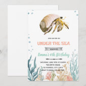 Hermit Crab party invitation Einladung (Vorne/Hinten)