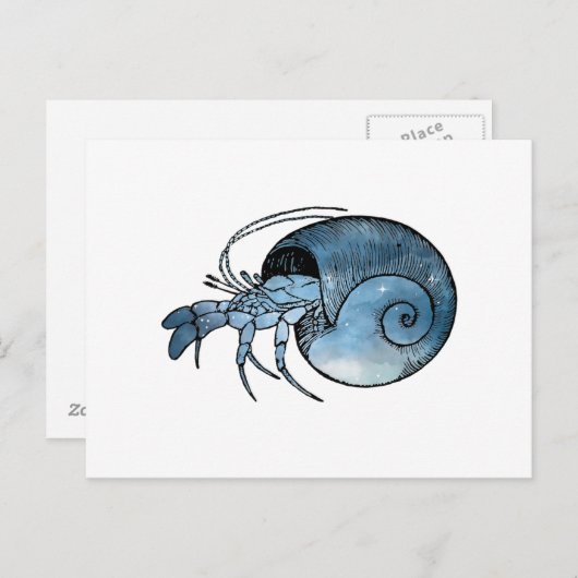 Hermit Crab Postkarte (Vorne/Hinten)