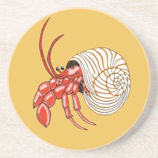 Hermit Crab Sandstone Drinks Coasters Untersetzer (Vorne)