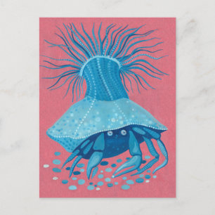 Hermit Crab Sea Ozeane Unterwasser Tiere Malerei Postkarte