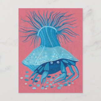 Hermit Crab Sea Ozeane Unterwasser Tiere Malerei Postkarte