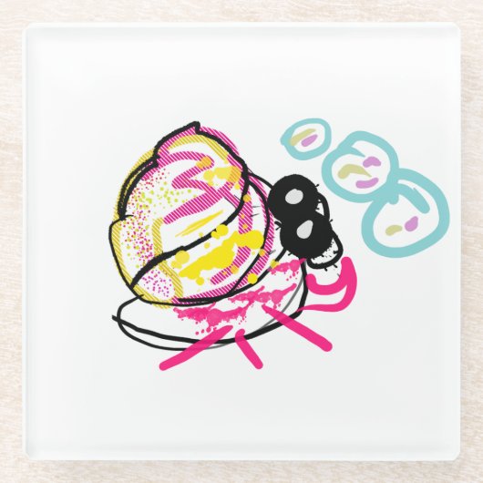 Hermit Crab Sommer Glasuntersetzer (Vorderseite)