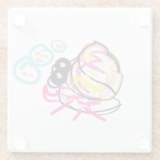 Hermit Crab Sommer Glasuntersetzer (Rückseite)