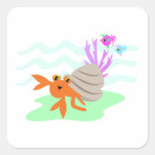 Hermit Crab Square Sticker (Vorderseite)