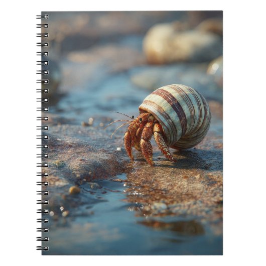 Hermit Crab Striped Seashell Notebook Notizblock (Vorderseite)