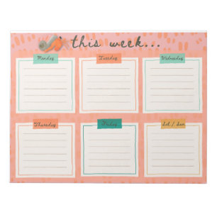 Hermit Crab Weekly To Do Planer Notepad Notizblock
