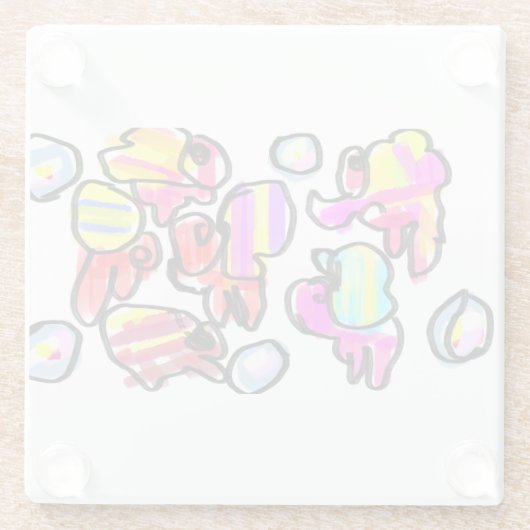 Hermit crabs summer  glasuntersetzer (Rückseite)